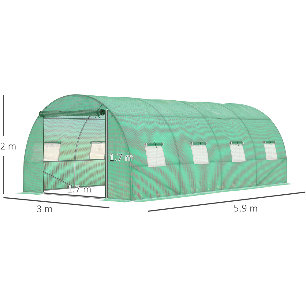Outsunny Green Steel 19 x 10ft Greenhouse Image 8