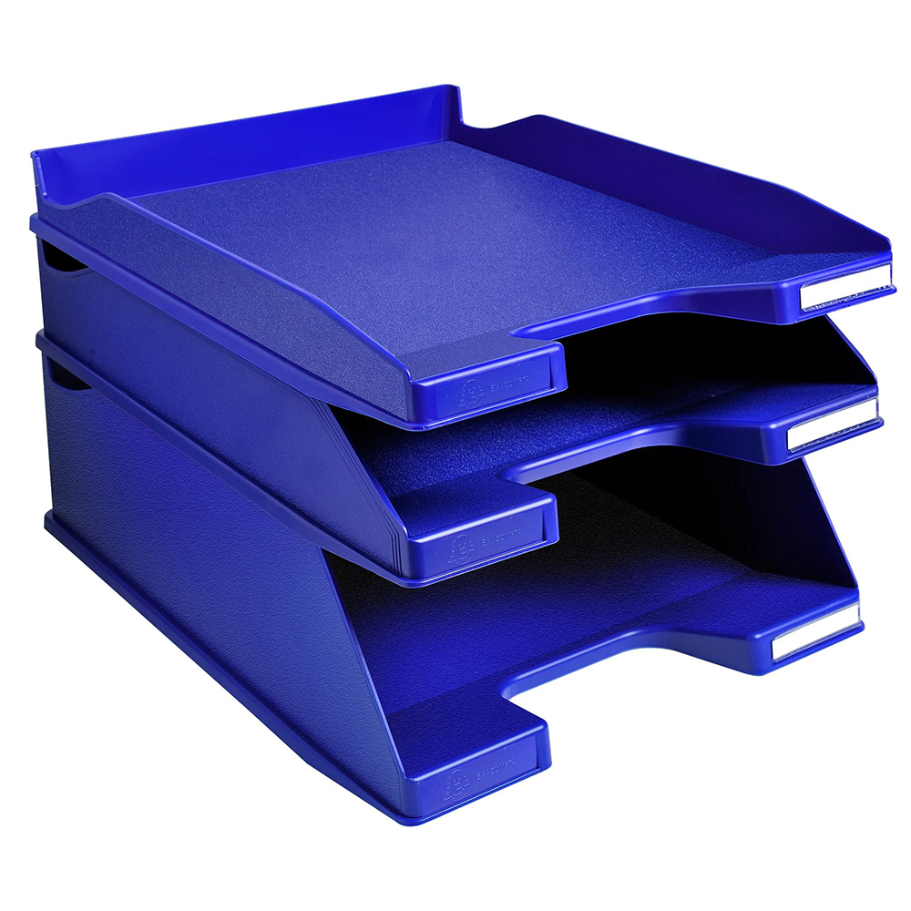 Exacompta Maxi Combo Night Blue Letter Tray 4 Pack Image 3