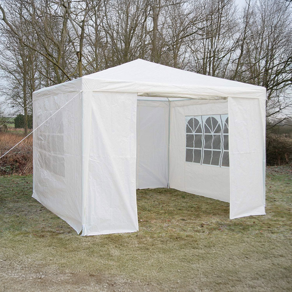 Gr8 Garden 3 x 3m White PE Gazebo with Sides Image 2