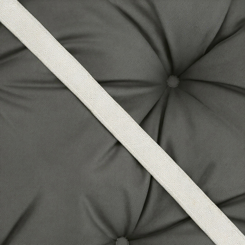 Living and Home Dark Grey Upholstered Ruffle Soft Headboard Pillow 75 x 180cm Image 6