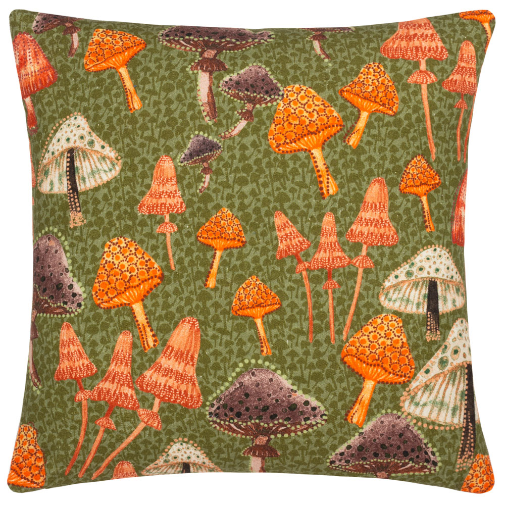 furn. Mushroom Fields Green Abstract Cushion Image 1