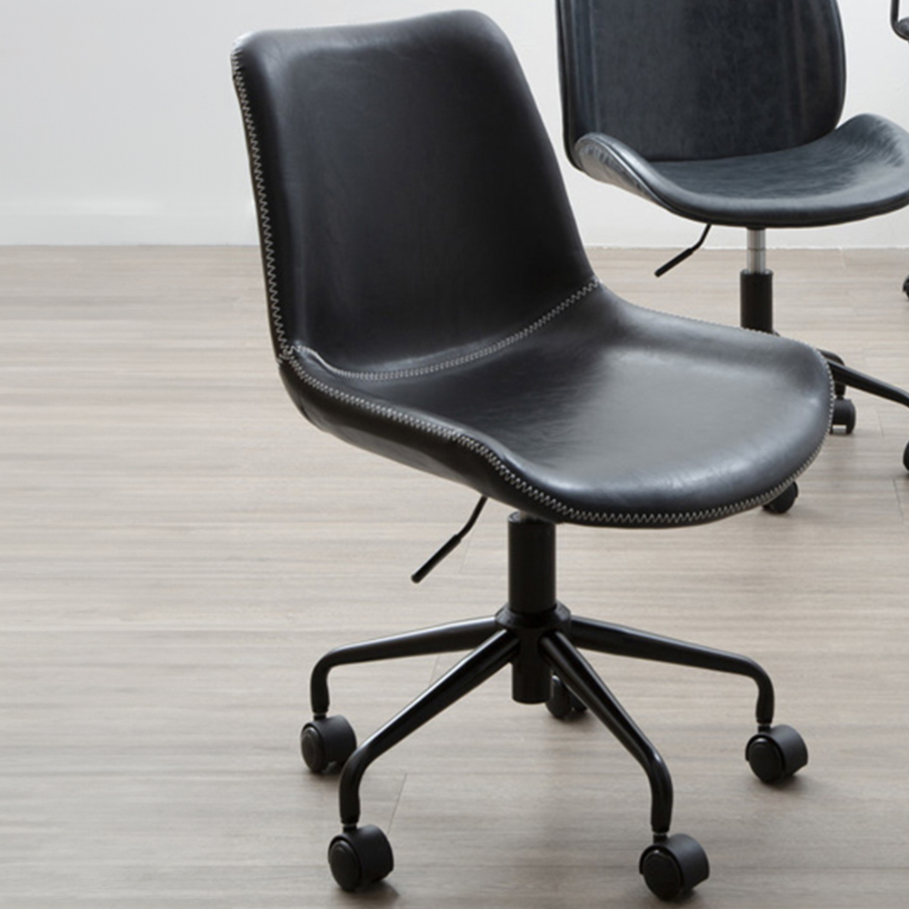 Premier Housewares Bloomberg Black Swivel Office Chair Image 1