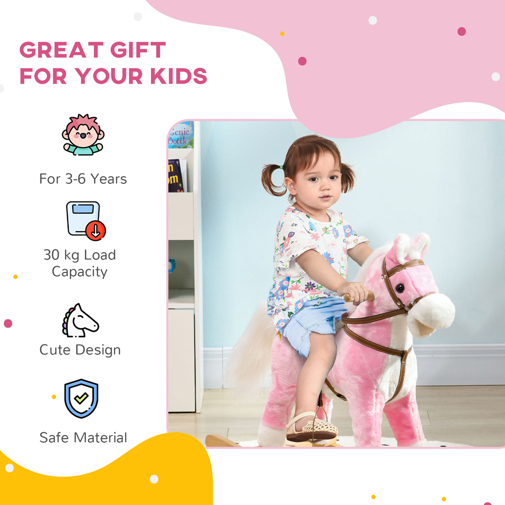 Tommy Toys Pink Wooden Ride On Horse Image 6