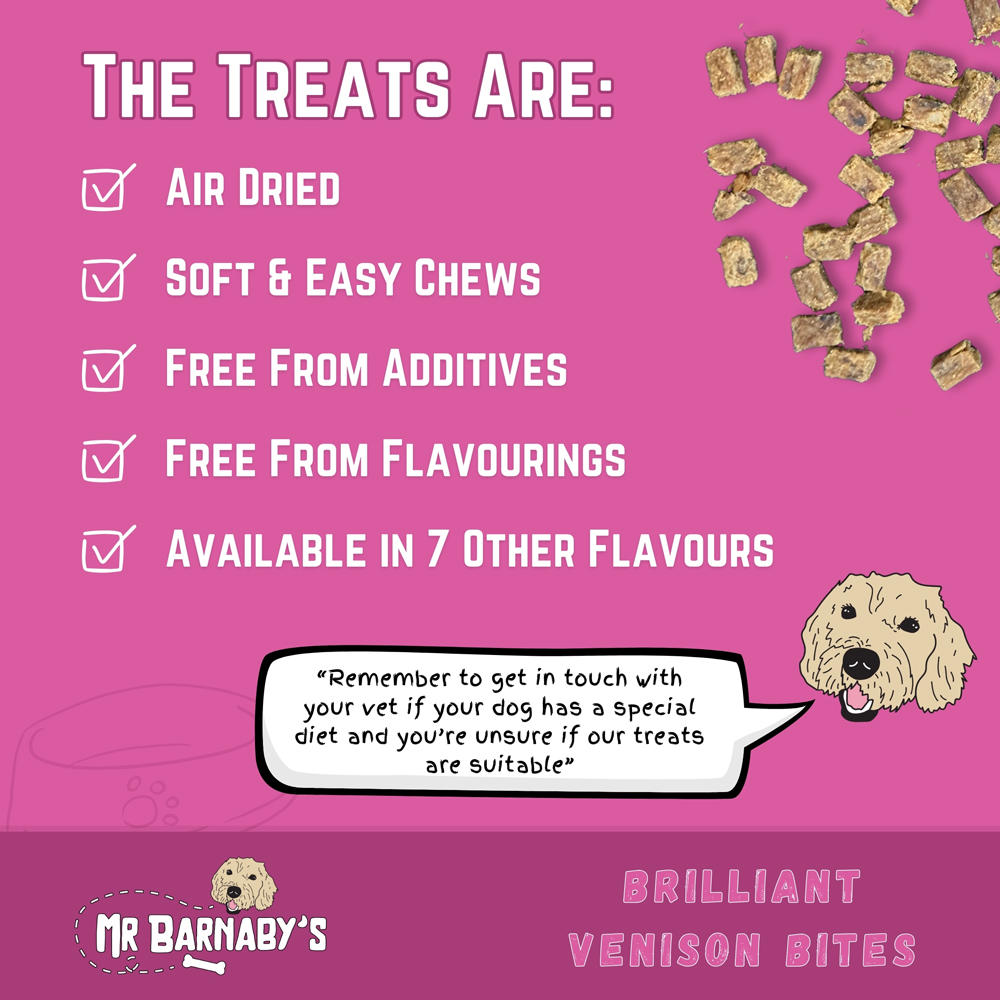 Mr Barnaby's Brilliant Venison Bites Dog Treats 2 Pack Image 6
