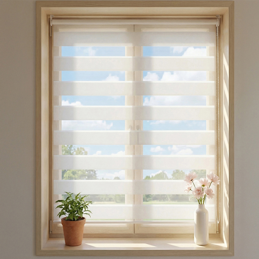 Living and Home Zebra Roller Blind White 80 x 150cm Image 1