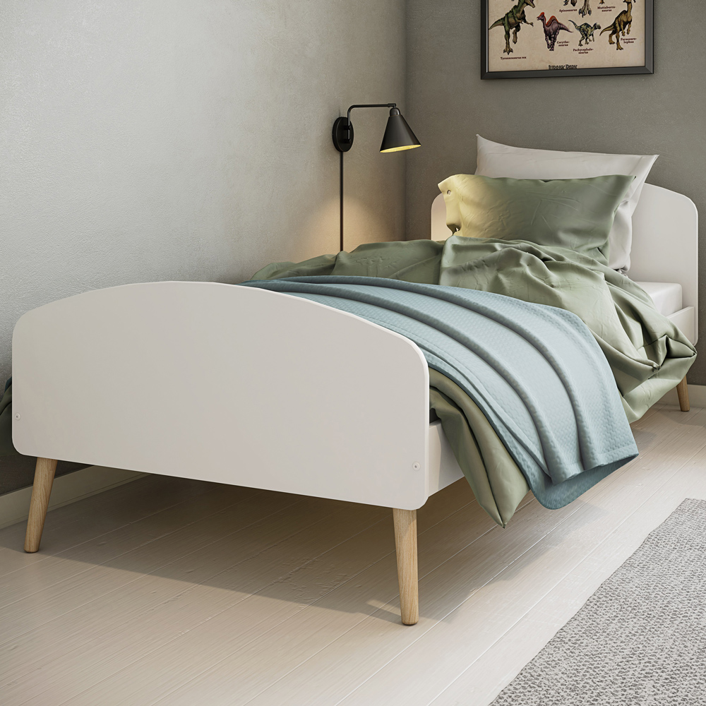 Florence Gaia Single Pure White Bed Frame Image 1