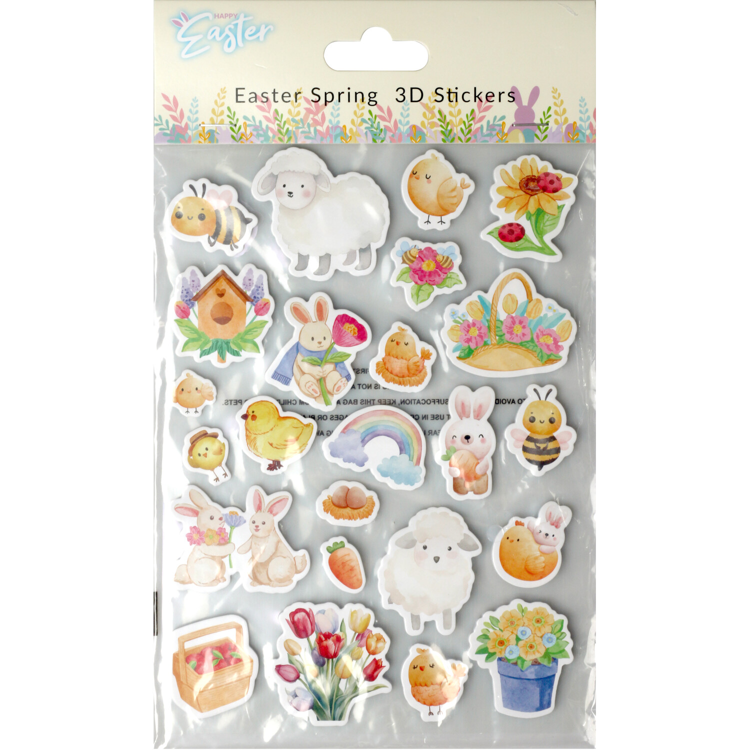Easter Spring 3D Stickers - Multicolour Image 3