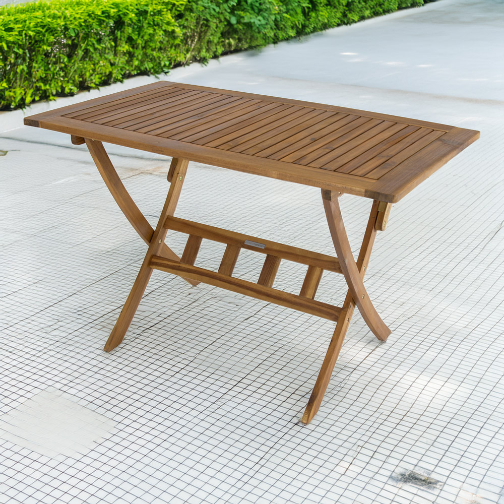 Charles Bentley Acacia Wood 4 Seater Rectangular Dining Table Image 1