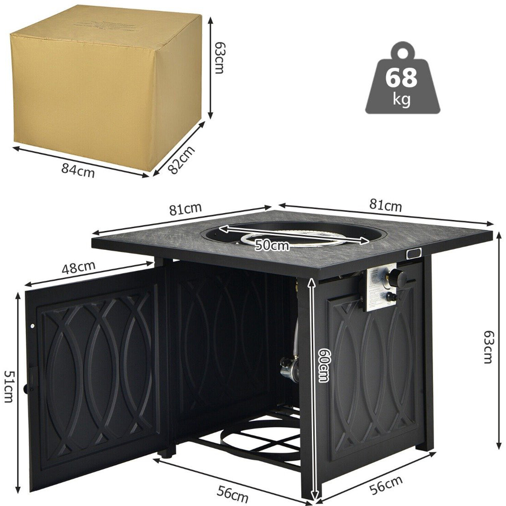 Costway 50000 BTU Black Propane Fire Pit Table Image 9