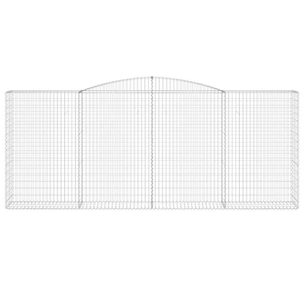 vidaXL Silver Galvanised Iron Arched Gabion Basket 400 x 50 x 160/180cm 25 Pack Image 2