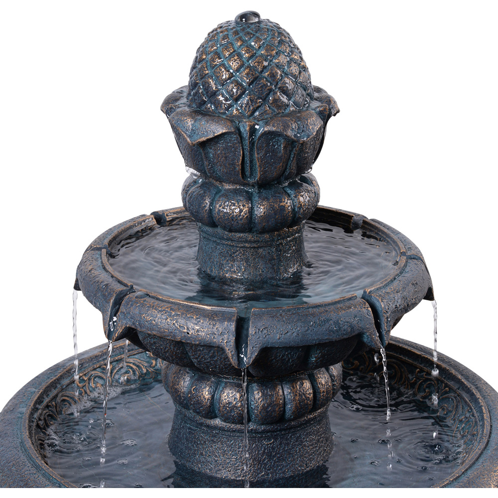 Teamson Home 2-Tier Antique Copper Birdbath Water Fountain 99cm Image 5