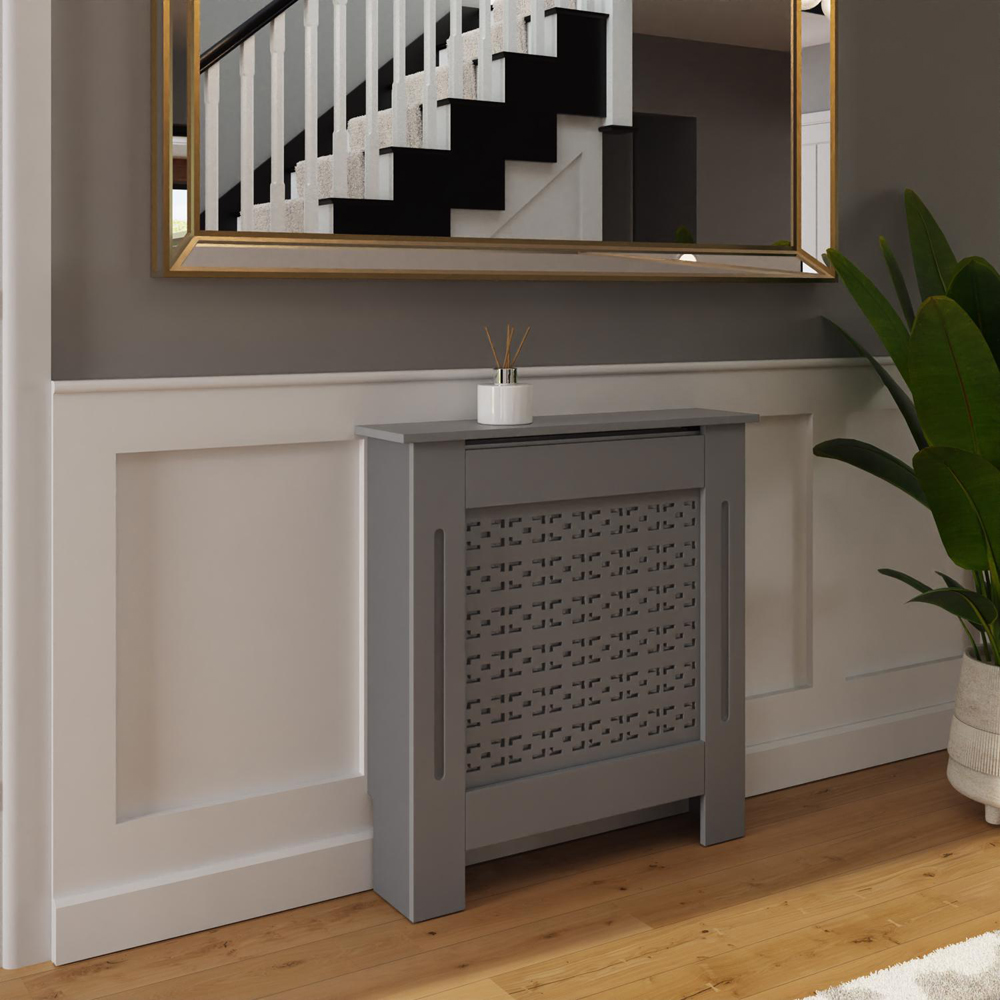 FWStyle Grey Geometric Pattern MDF Radiator Cover Small Image 2