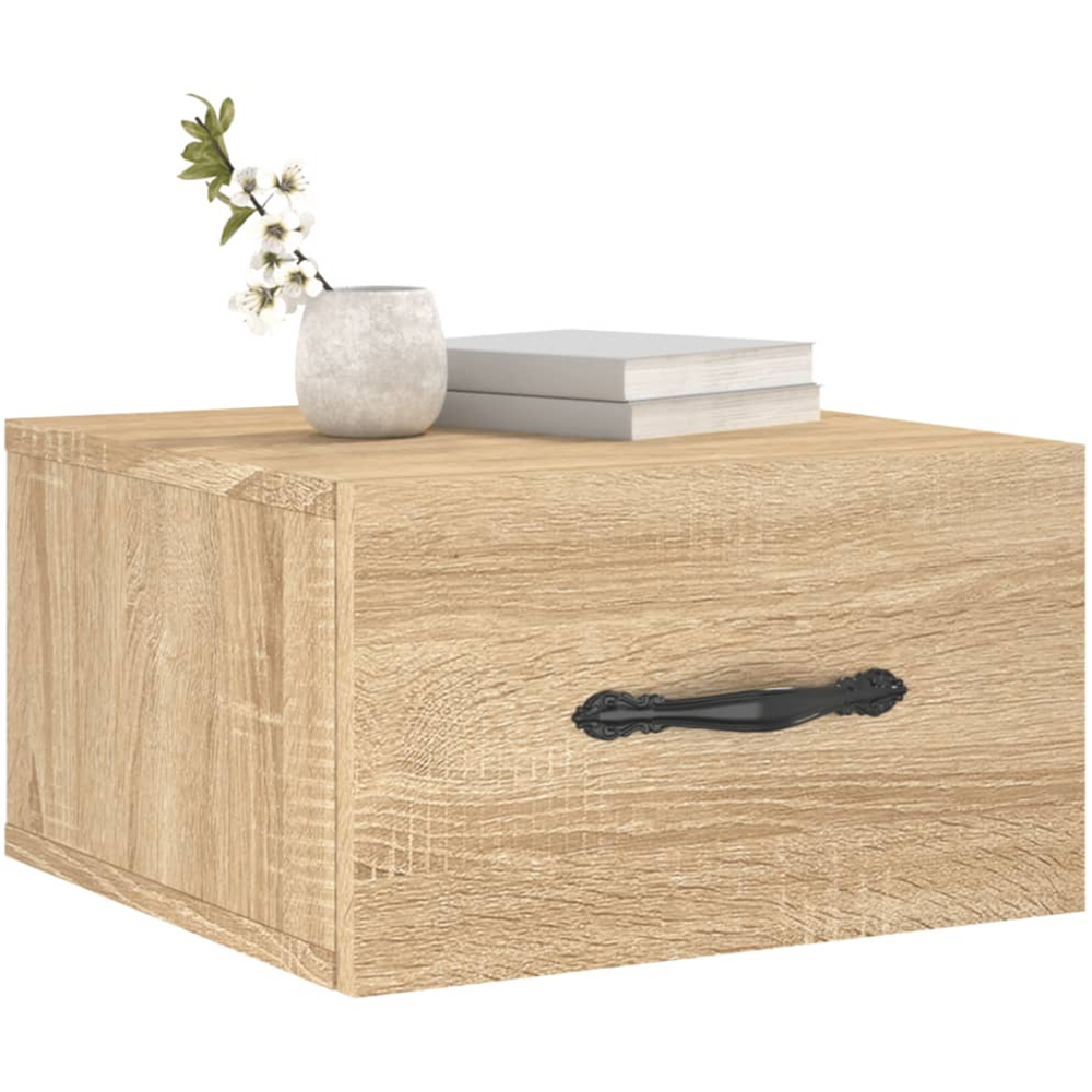 vidaXL Singe Drawer Sonoma Oak Wall Mounted Bedside Table Image 3