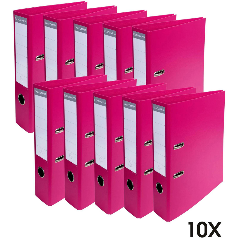 Exacompta PremTouch A4 Raspberry PVC Lever Arch File 10 Pack Image 8