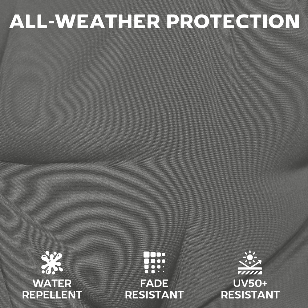 Outsunny Dark Grey Seat Cushion with Machine Washable Cover 46 x 42cm 6 Pack Image 5
