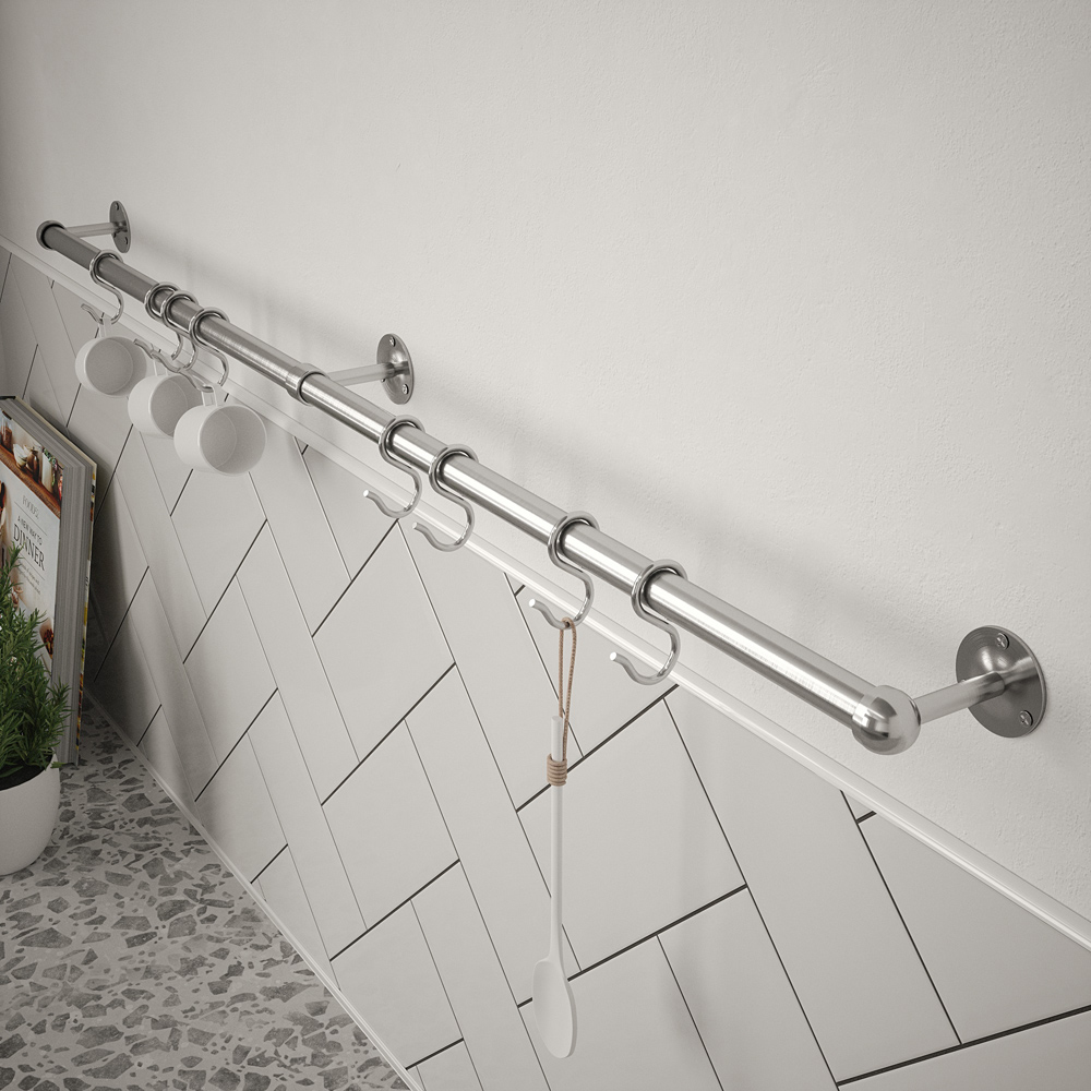 Rothley Brushed Utensil Rail 19 x 1000mm Image 2