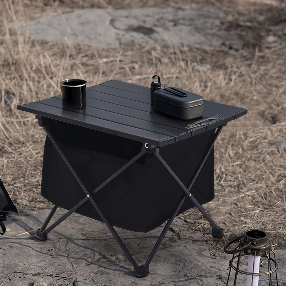 Living and Home Aluminium 1.2ft Portable Camping Table Black Image 8