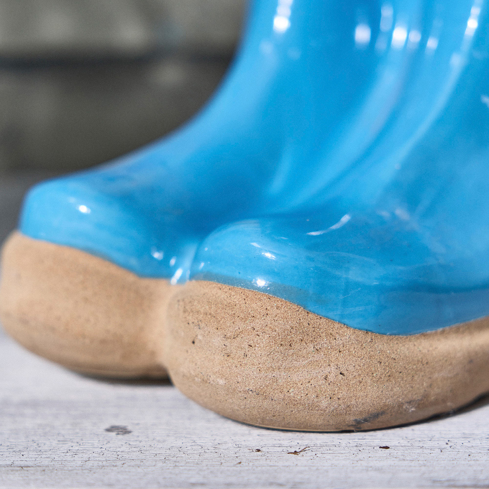 Dibor Bright Blue Double Wellington Planter 29.5cm Image 3