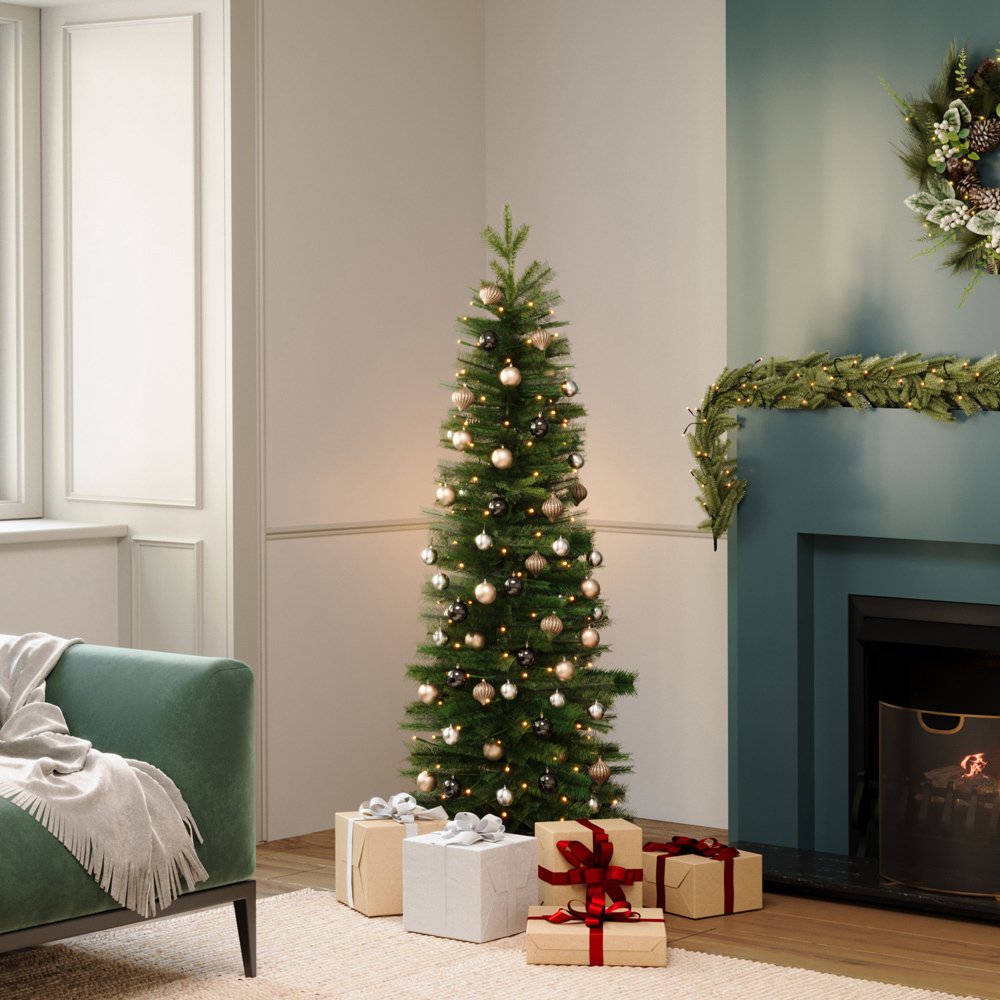 Charles Bentley Pre-Lit Faux Pencil Christmas Tree 6ft Image 2