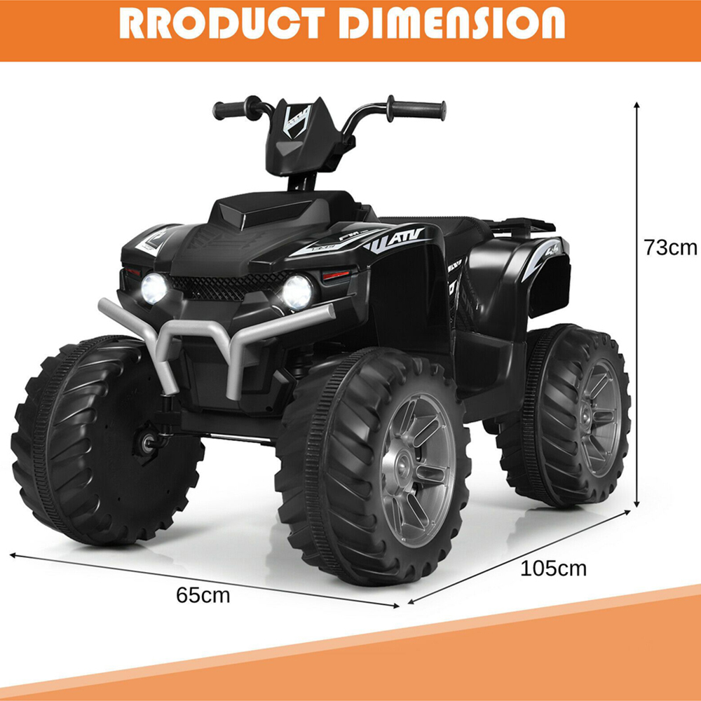 Costway Black Kids Ride On ATV Quad Bike Image 7