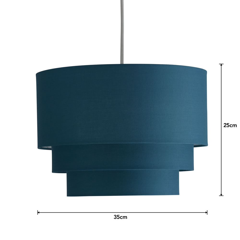 Wilko 3 Tier Teal Light Shade Wilko