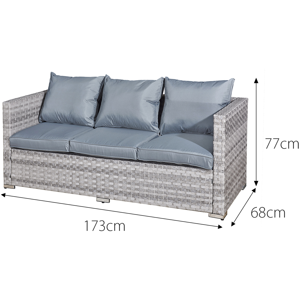 Oseasons Acorn 10 Seater Dove Grey and Grey Cushion Deluxe Rattan Modular Sofa Set Image 5