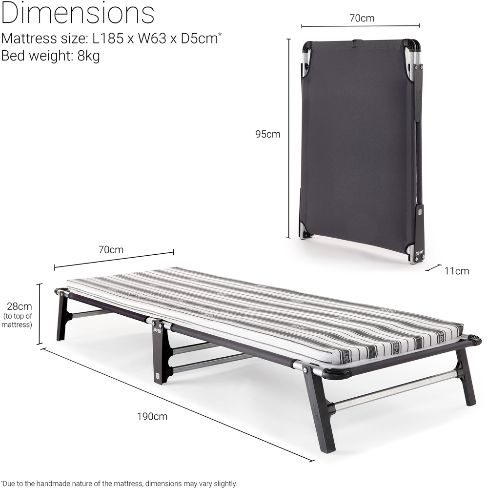 Jay-Be ME70 Single Mobile Folding Bed with Comfort Mattress Image 9