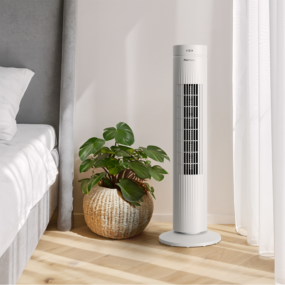 Pro Breeze White Tower Fan 30 inch Image 2