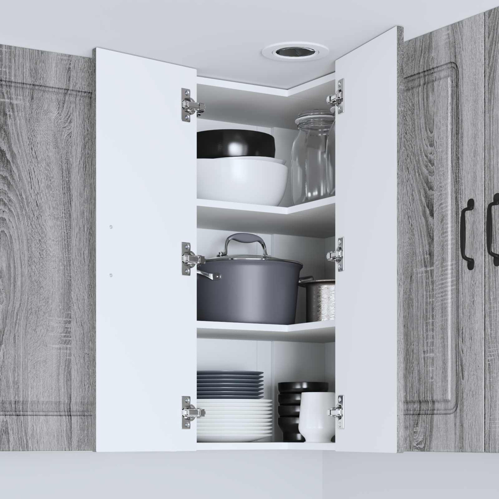vidaXL 2 Door Grey Sonoma Kitchen Wall Corner Cabinet Image 9