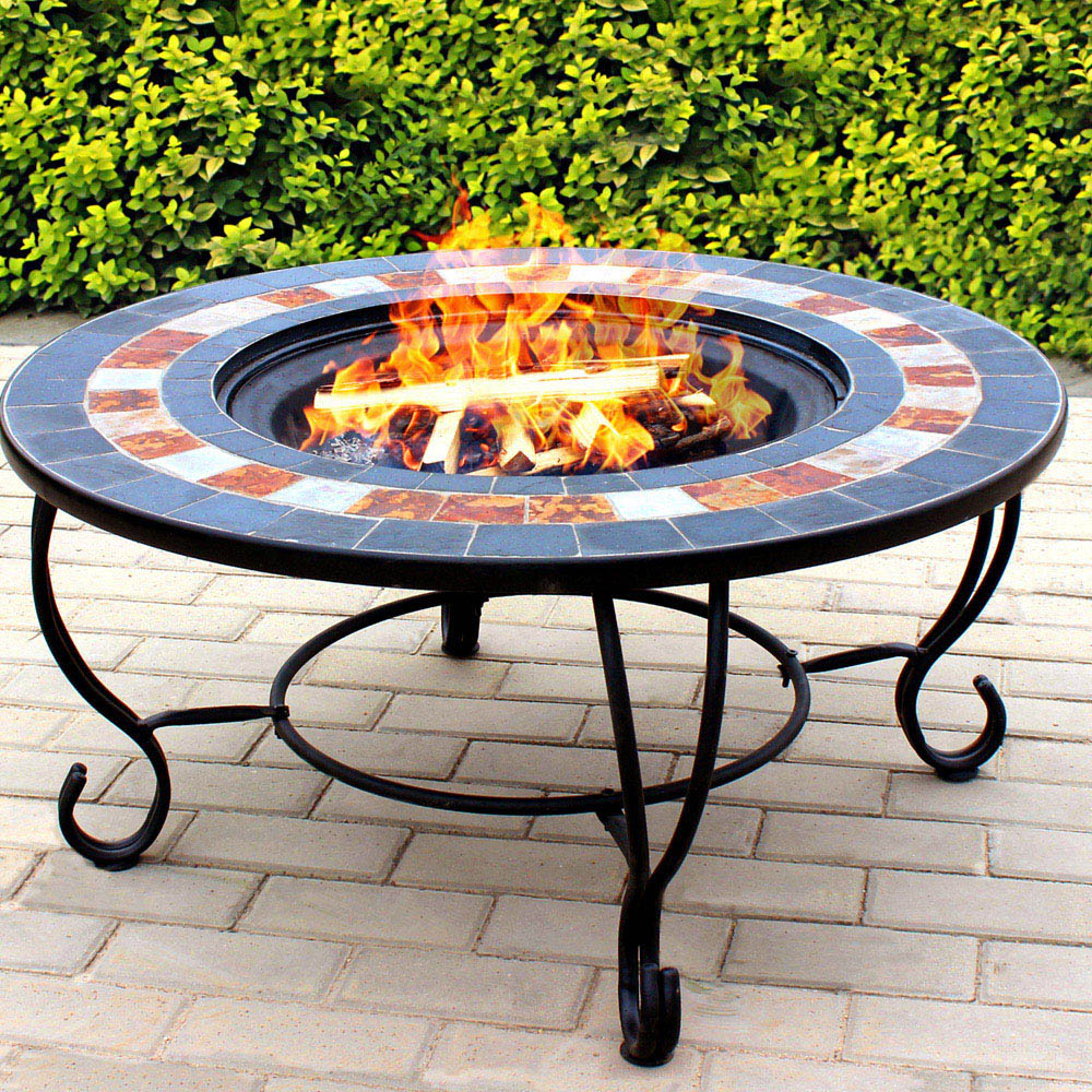 Centurion Supports Fireology Dakota Brick Red and Charcoal Slate 4 in 1 Fire Pit Image 2