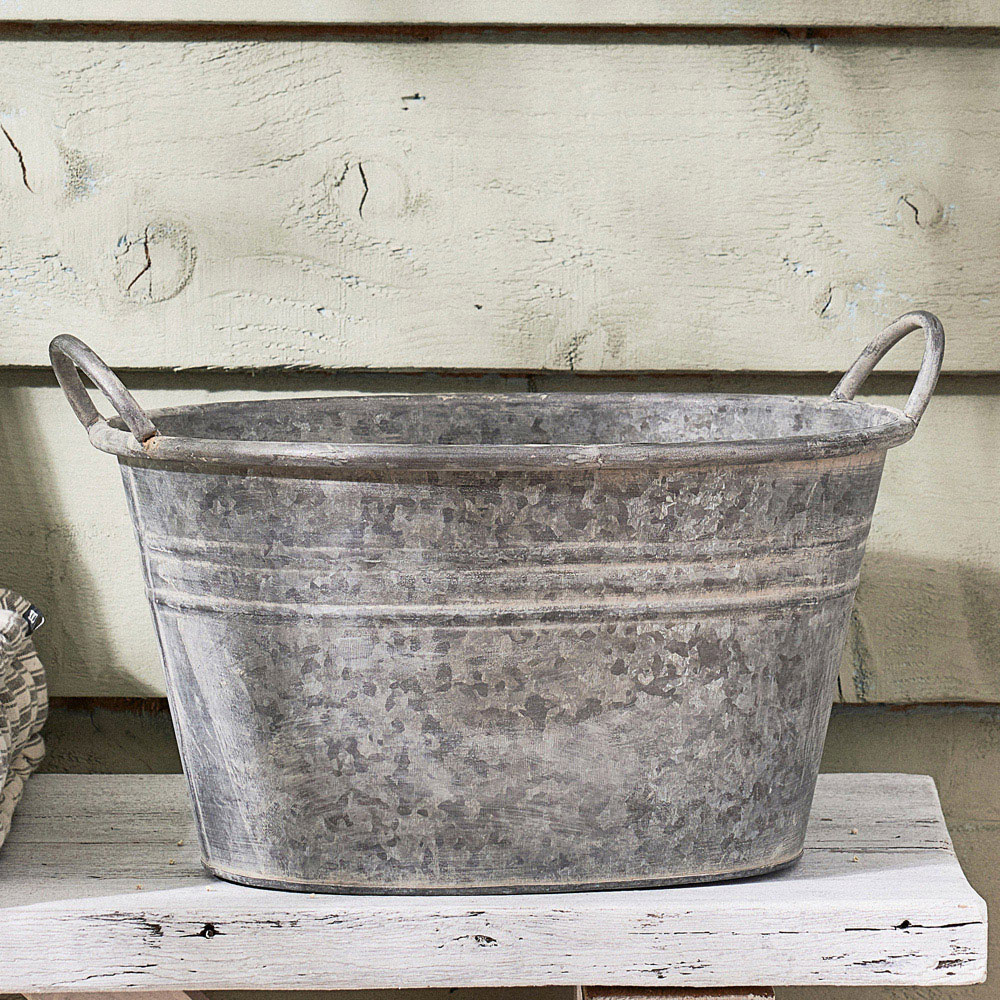 Dibor Galvanised Metal Tub Planter 23 x 35.5cm Image 6