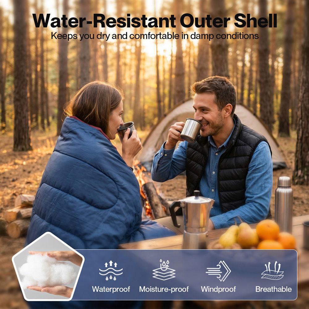 Mountview Single Adult Warm Soft Waterproof Camping Sleeping Bag Image 6