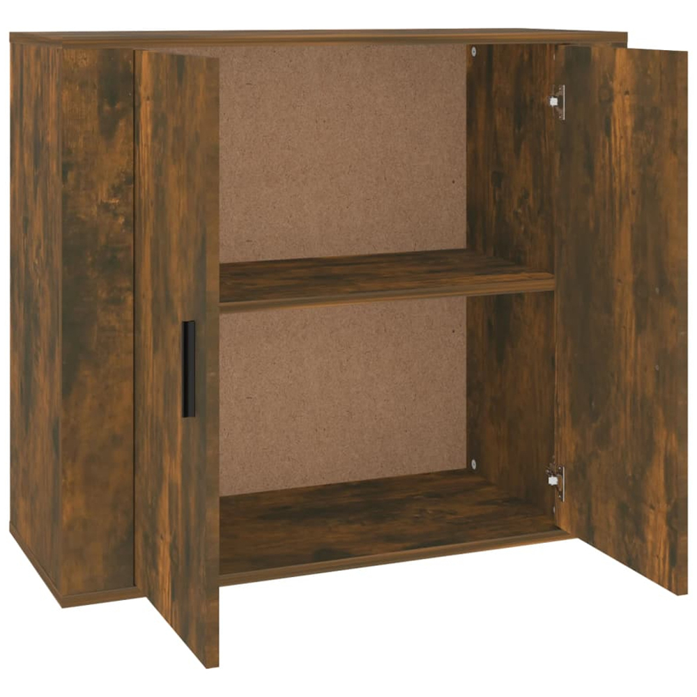 vidaXL 2 Door Smoked Oak Small Sideboard Image 4