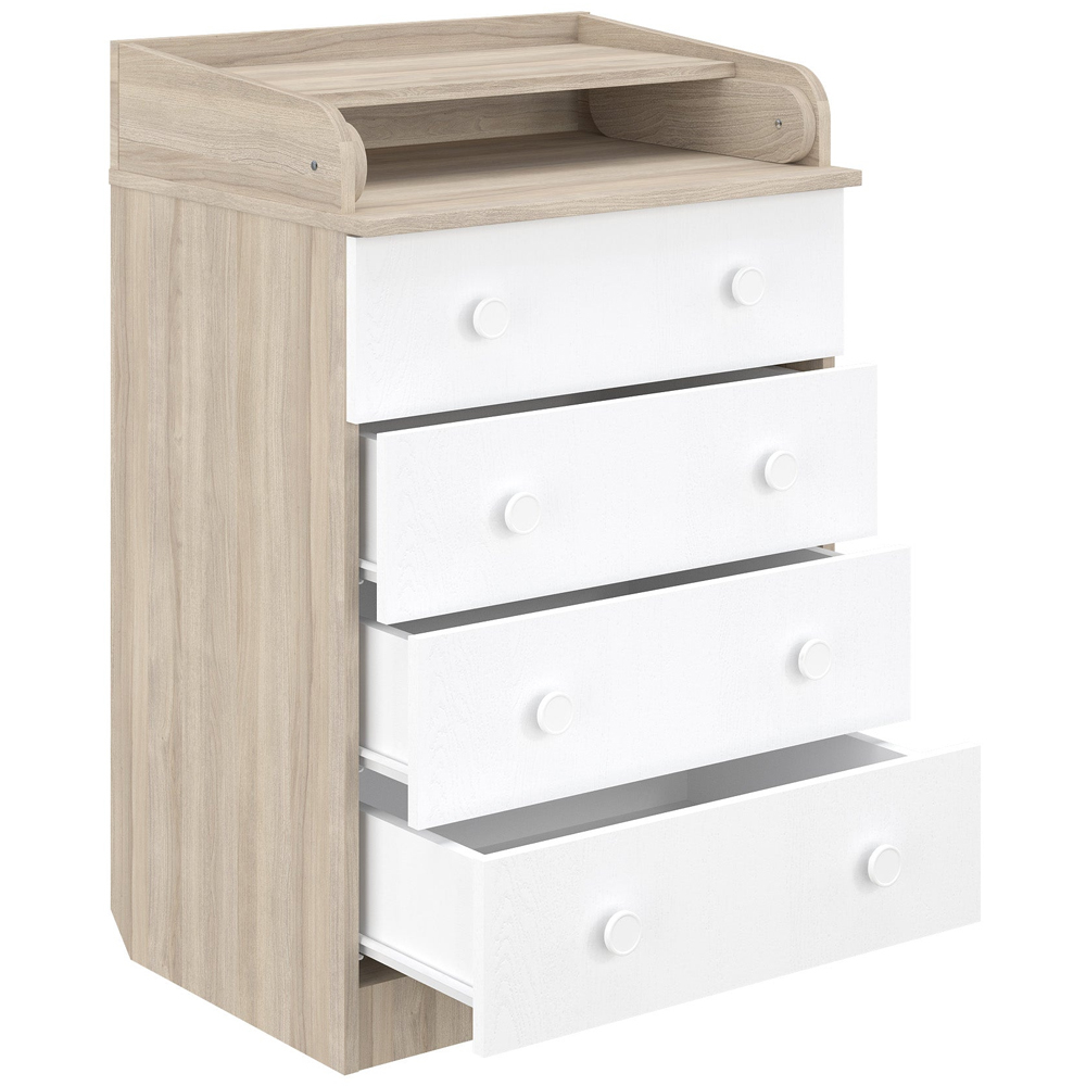 Shefa 600 4 Drawer Elm and White Kids Changing Dresser Image 4