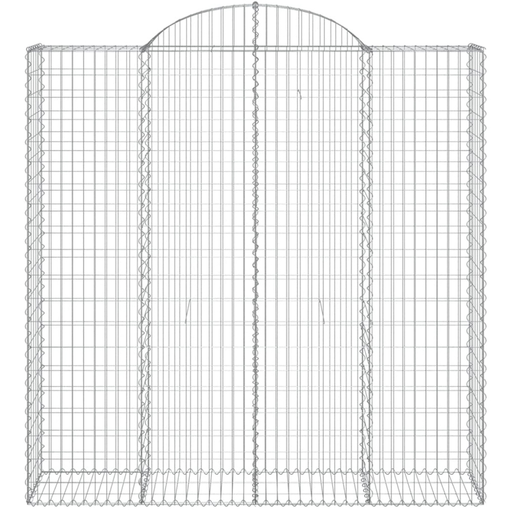 vidaXL Silver Galvanised Iron Gabion Basket 200 x 50 x 200/220cm 10 Pack Image 2