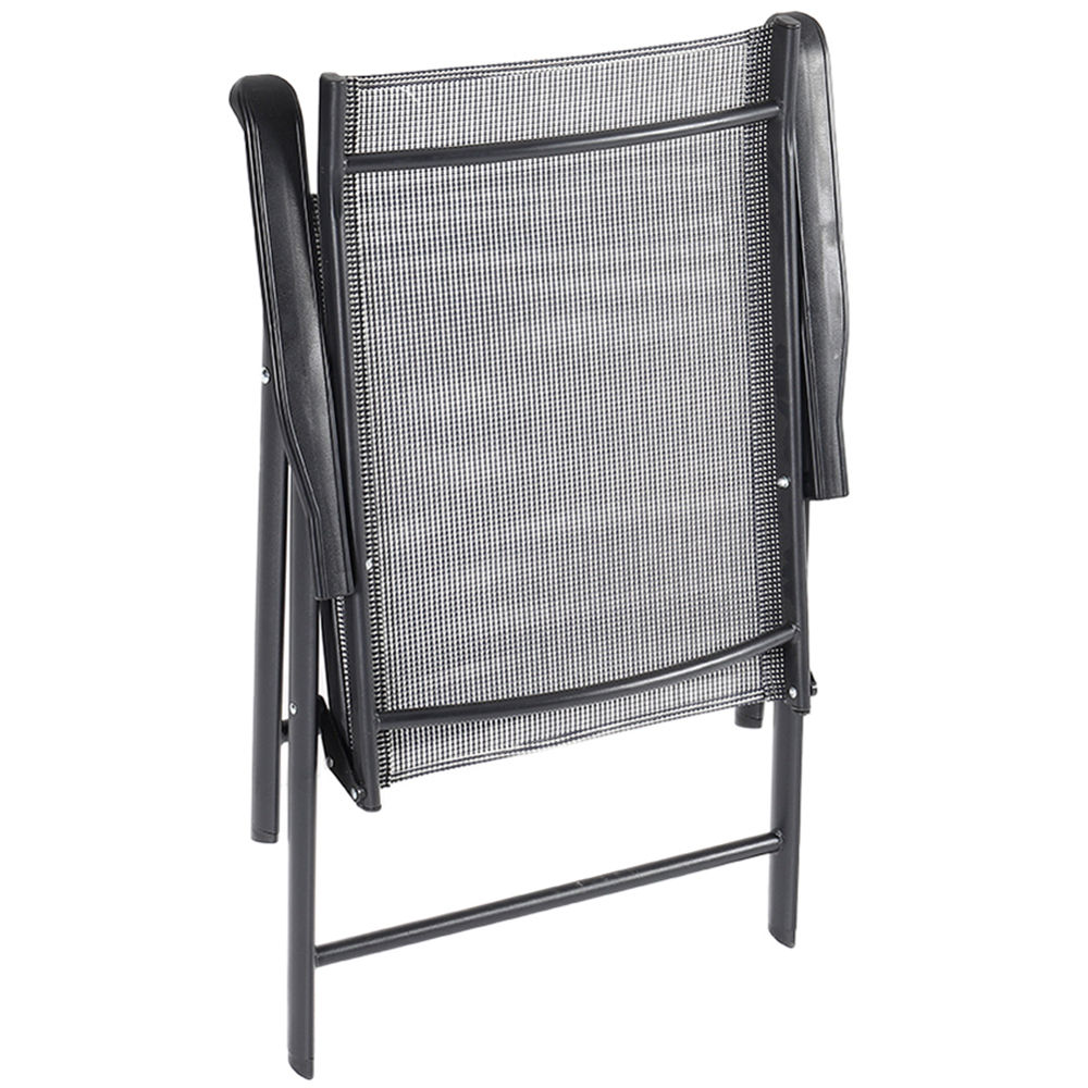Living and Home Foldable 4 Seater Black Square Bistro Set Image 3