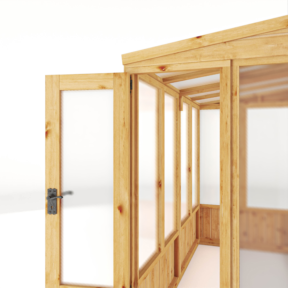 Mercia Woodsman Pent Lean To Polycarbonate 8 x 4ft Greenhouse Image 4