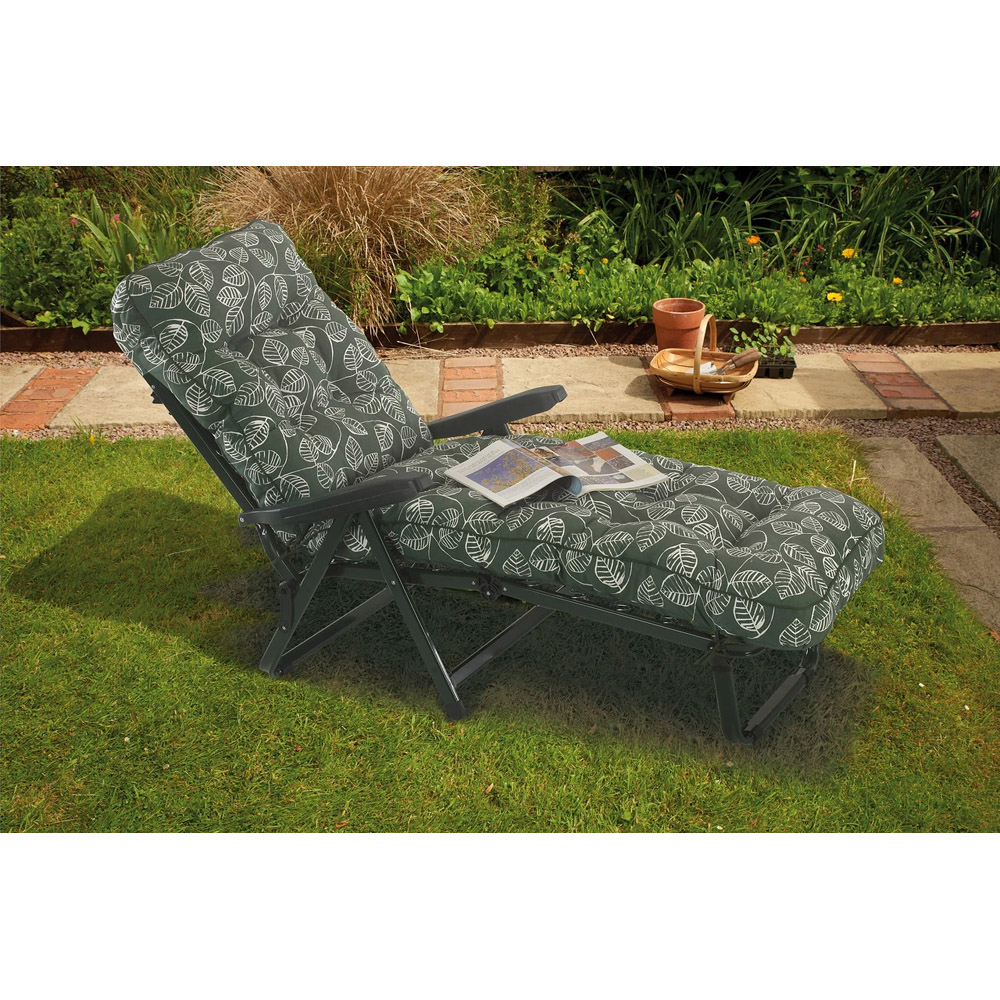 Glendale Deluxe Aspen Leaf Grey Sunbed Image 2