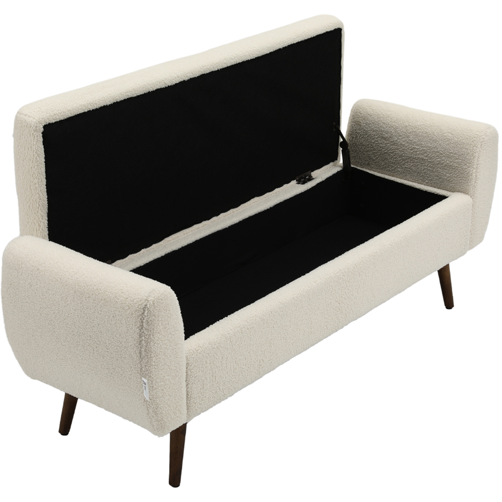 Living and Home Teddy Fur Upholstered Storage Bench Image 3