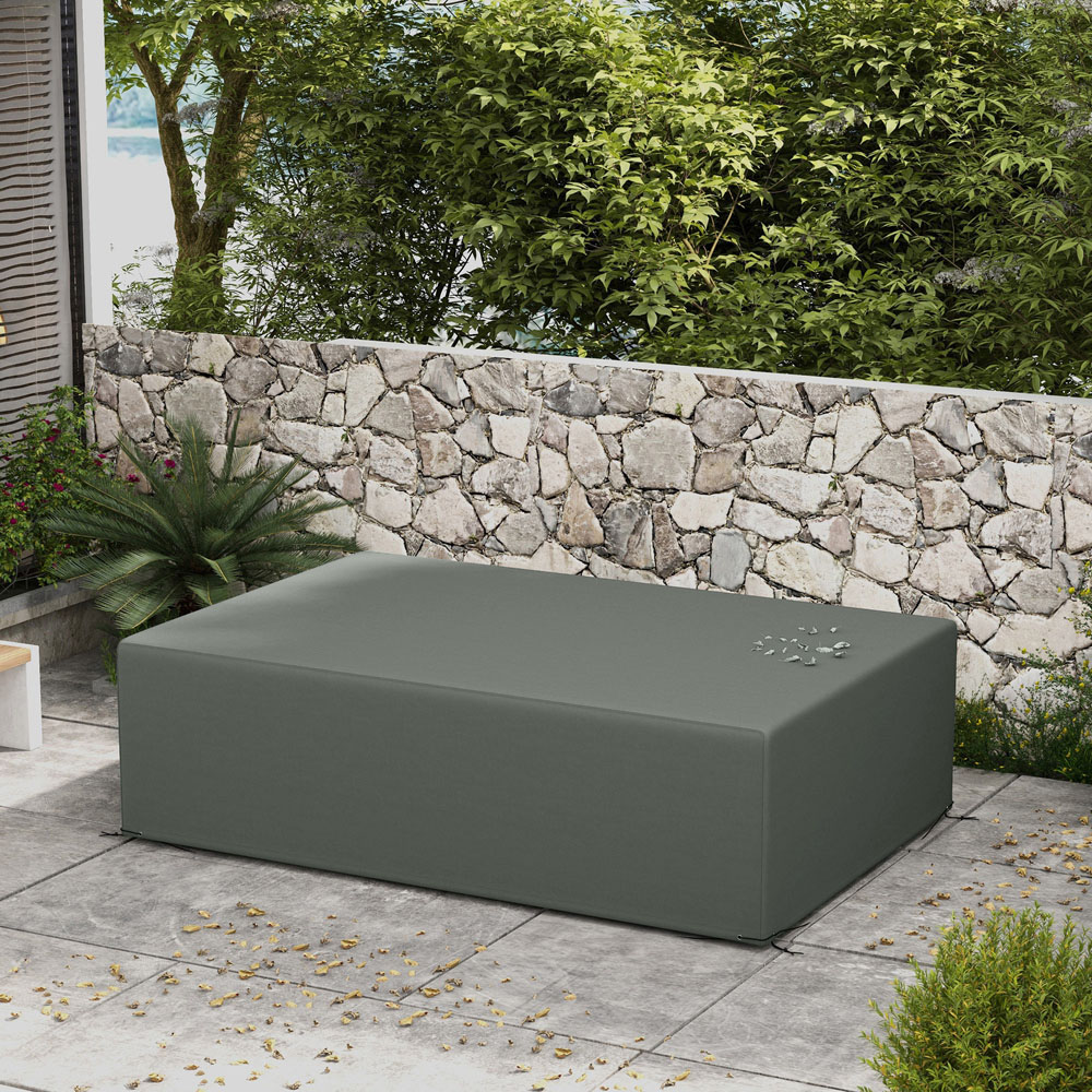 Outsunny Dark Grey Wicker Rattan Garden Furniture Cover 245 x 165 x 66cm Image 4