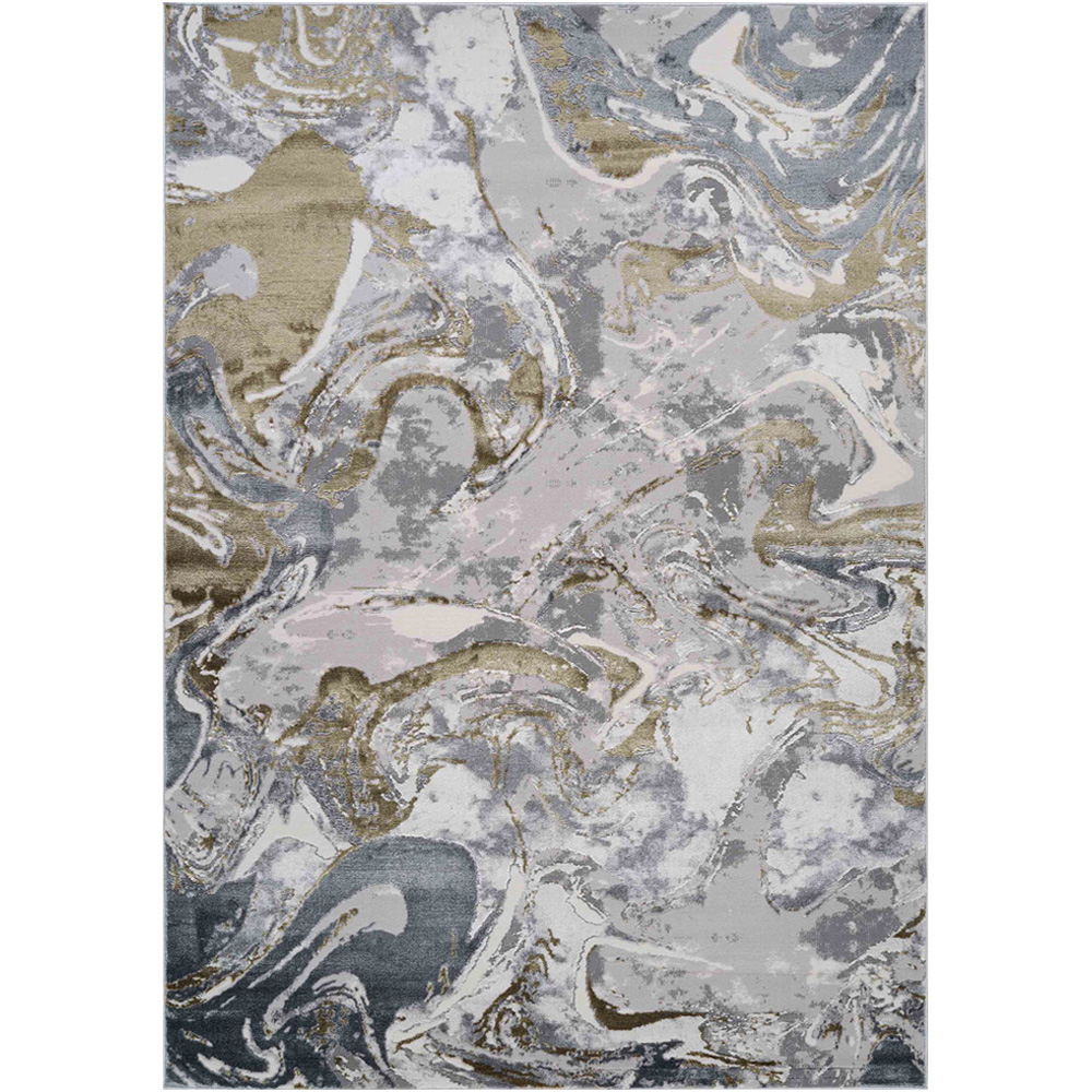 Desire Rugs Solarius Gold Living Room Abstract Area Rug 120 x 170cm Image 1