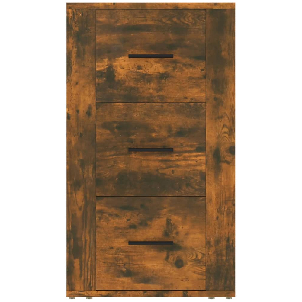 vidaXL 3 Drawer Smoked Oak Sideboard Image 3