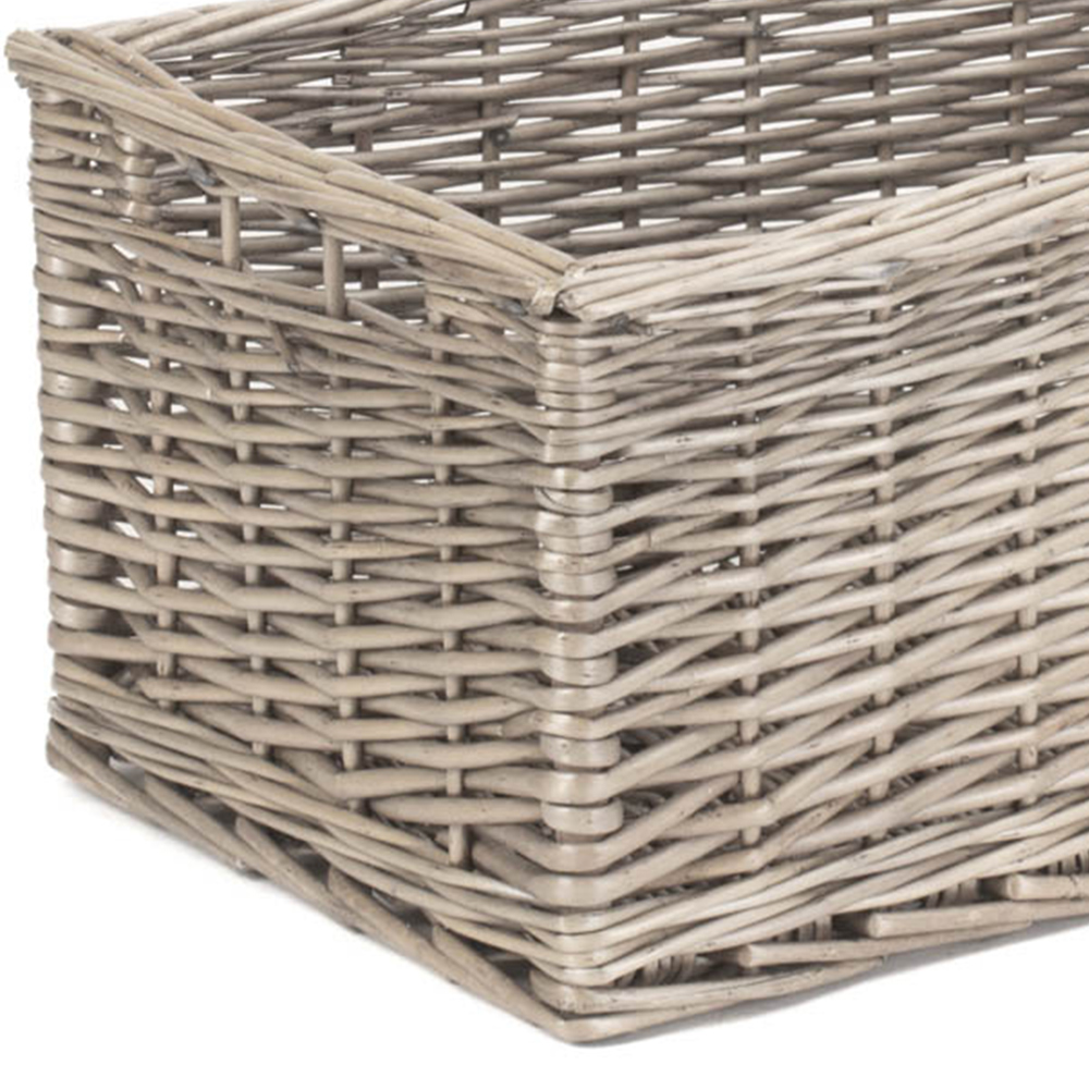 Red Hamper Large Antique Wash Lined Open Wicker Storage Basket Image 2
