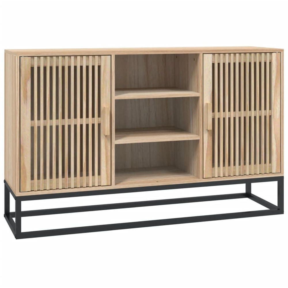 vidaXL 2 Door 3 Shelf Brown Sideboard Image 2