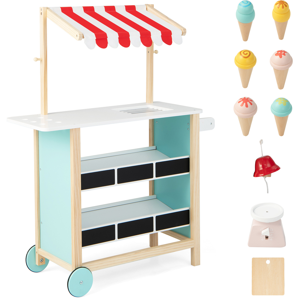 Costway Red Kids Wooden Pretend Grocery Store Playset Image 1