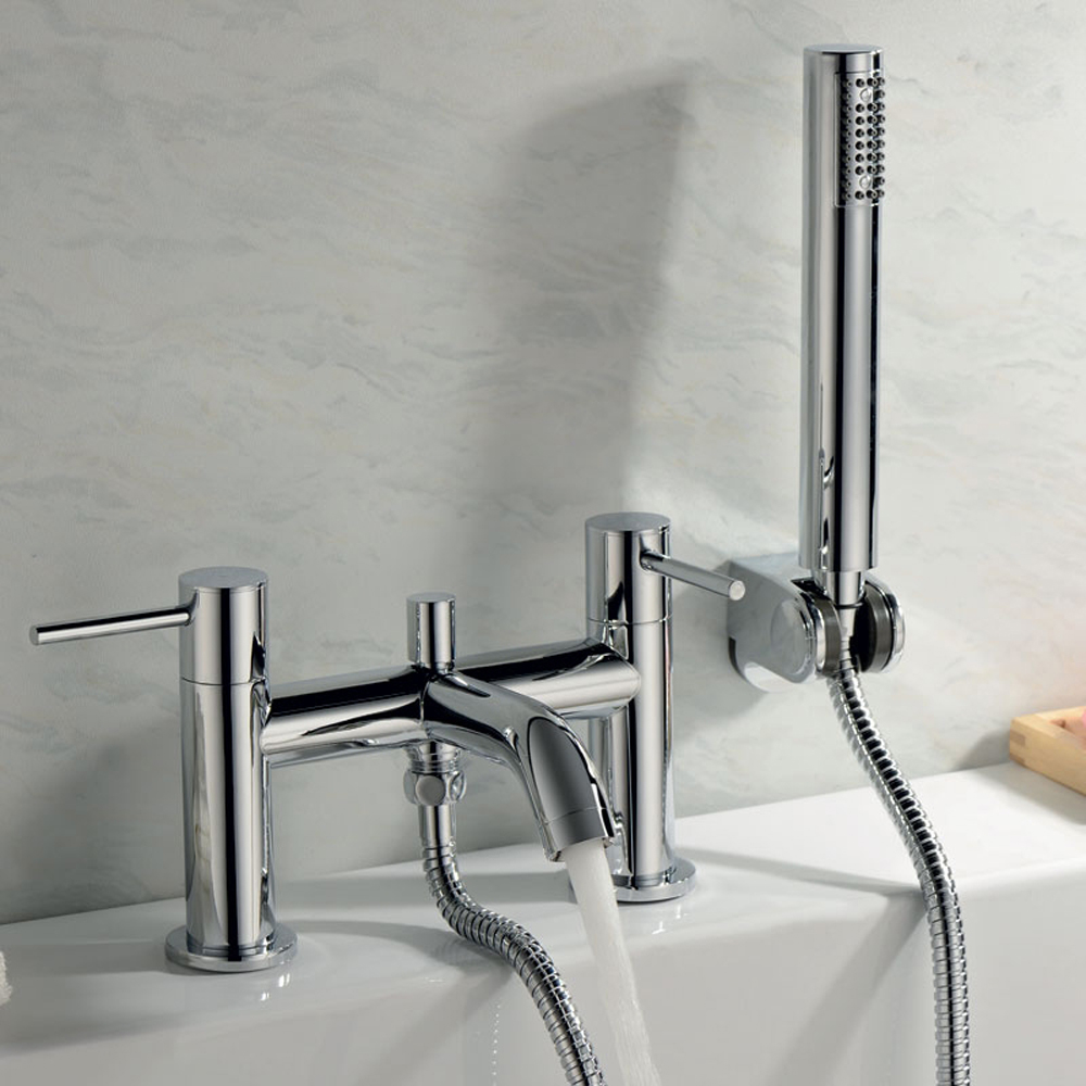 Nes Home Alice Chrome Bath Shower Mixer Tap with Handheld Kit Image 2