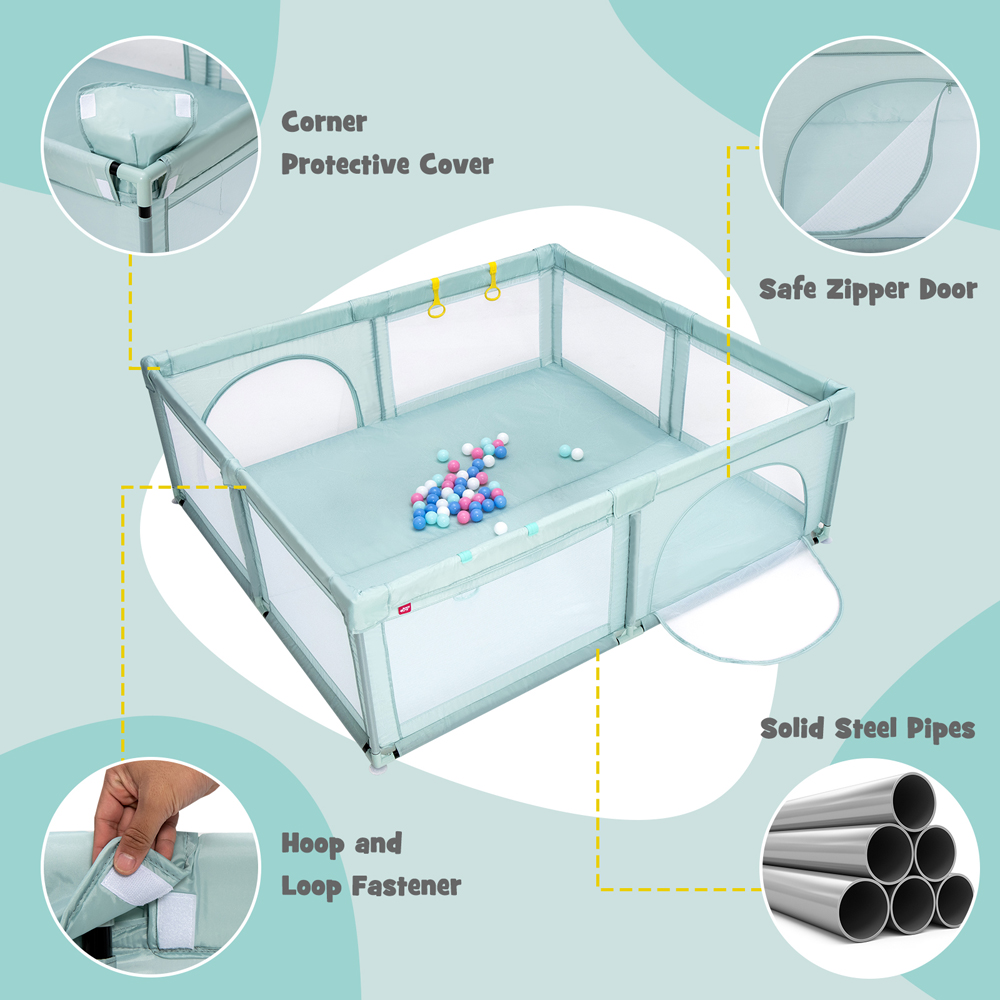 Costway Blue Kids Playpen Image 3