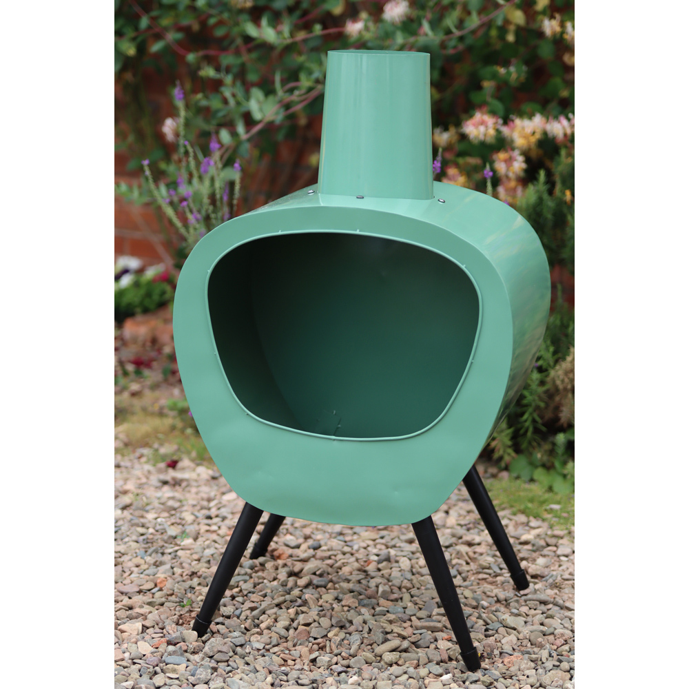 Gardeco Stella Extra Large Mid Century Retro Design Lichen Chimenea Image 7