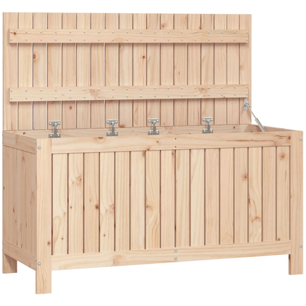 vidaXL 60 x 115 x 49cm Brown Pine Wood Garden Storage Box Image 3
