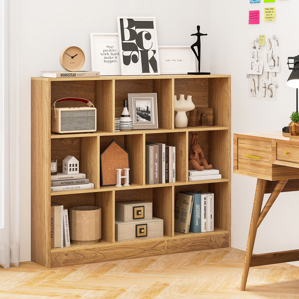 Costway 10 Cube Natural Bookshelf Image 4